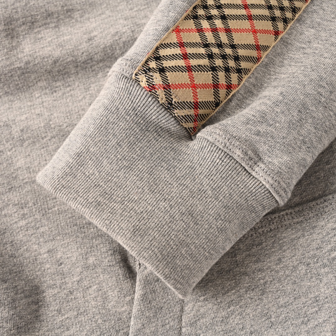 Burberry BURBERRY巴宝莉BBR 侧菱格织带套装拉链连帽卫衣