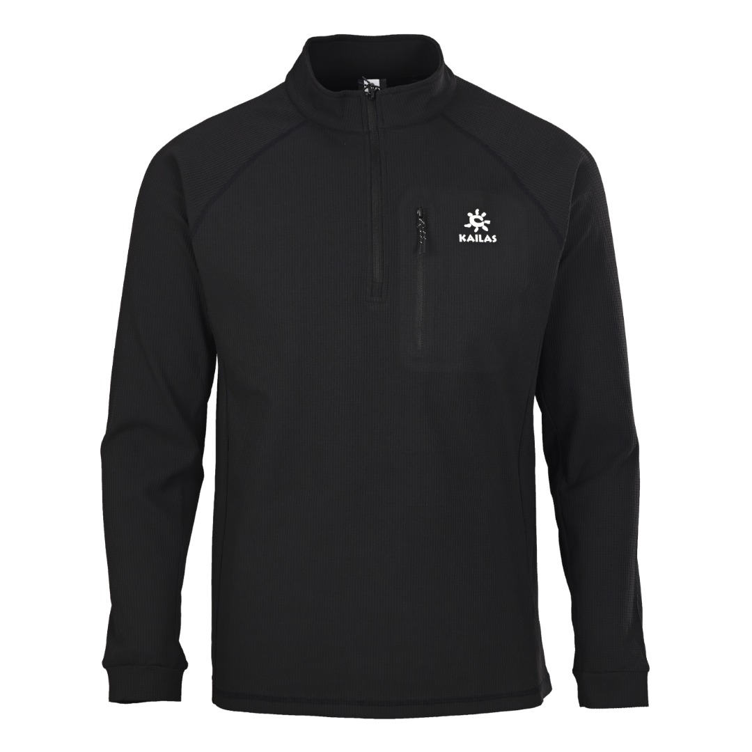 正品级 KAILAS/凯乐石 华夫格半拉链长袖卫衣 轻户外200g华夫格半拉链长袖 超高性价比 面料 轻薄仿棉感高回弹 高密度 保暖有型 触感棉柔 透气吸湿速干 贴身亲肤舒适 华夫格肌理感很强 高级耐看 设计卖点 插肩袖的落肩设计 不挑肩型 胸前一个拉链压胶真口袋 无针线 一片式简约高级 半拉链开衫 可两种穿搭风格 穿脱方便 实用性高 机洗久洗不变形 久穿不起球 一件可穿春秋冬三个季节 都市通勤 轻户外休闲系列闭眼入 超级自留最大可穿210斤