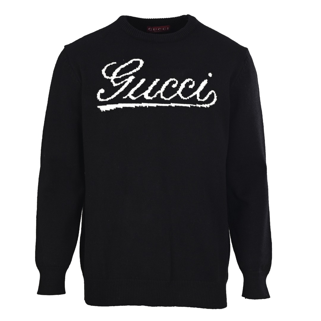 正品级 GUCCI古驰GUC 24ss新款艺术字母logo圆领毛衣 原版面料 采用定制天然中厚进口仿羊绒纱料织造,手感非常舒服爽滑 版型挺阔有型 一线品牌代工厂出品 进口机器织造而成 穿起来非常柔软亲肤 久穿不变形 秋冬最新款式 时尚又个性 超级百搭好看的一款 男女都非常合适 人手必备款