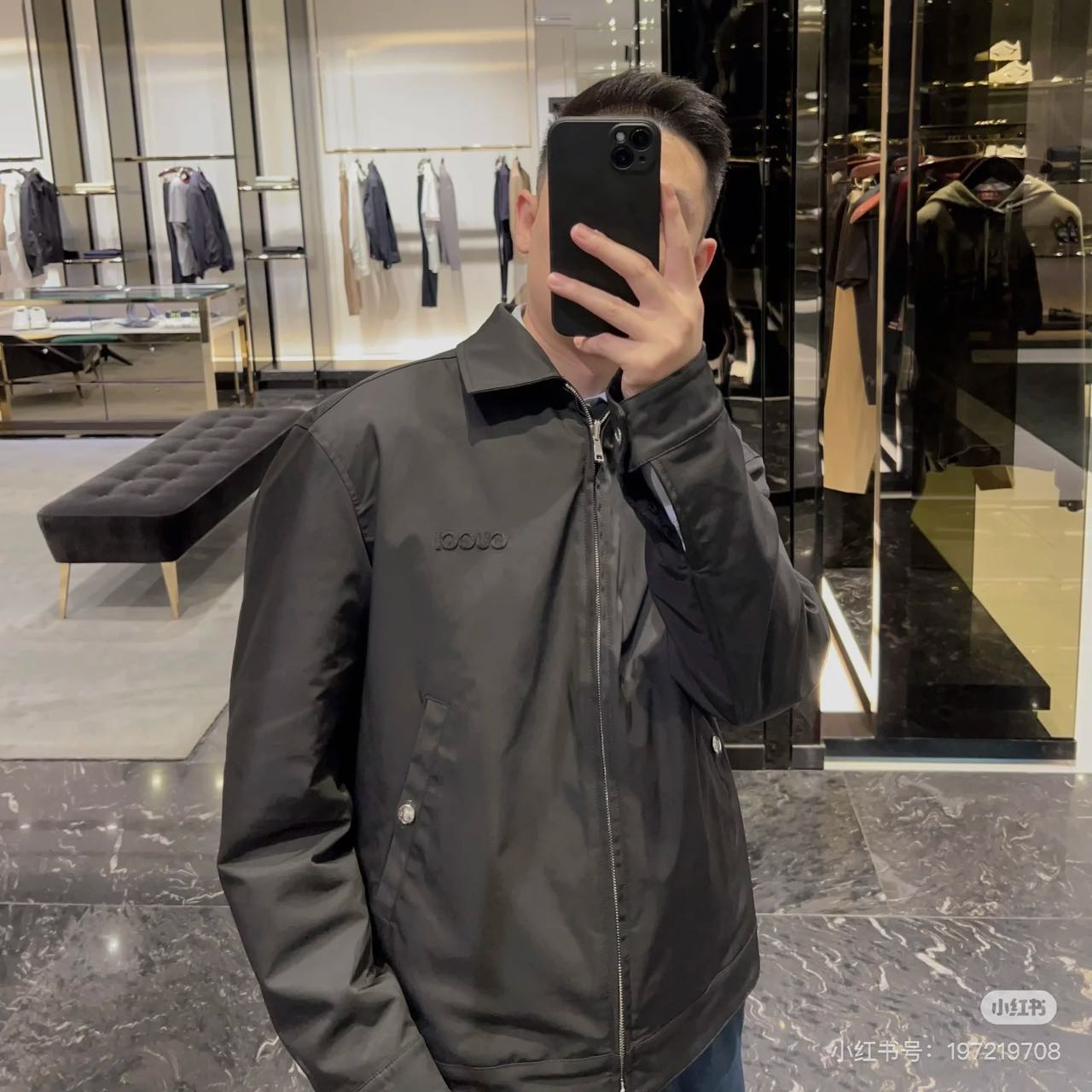 GUCCI古驰GUC 双面提花GG帆布尼龙夹克外套  上身效果#