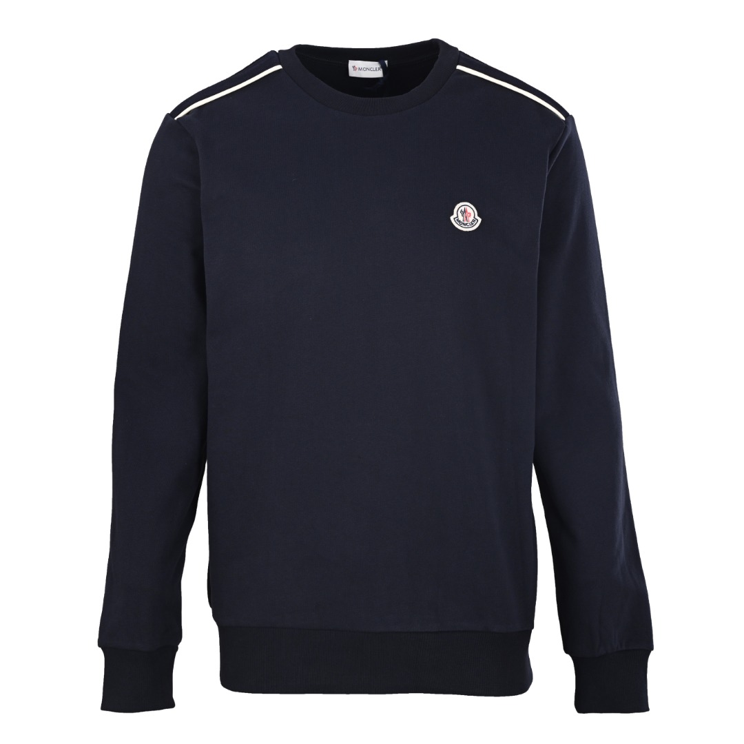 正品级 MONCLER蒙口MC 肩条圆领卫衣 正品5400购入开发 320克复线卫衣绒100%棉,400克1*1潮牌罗纹,280g肩位双面捆条,面料酵洗,模板刺绣,定制辅料,宽松版型