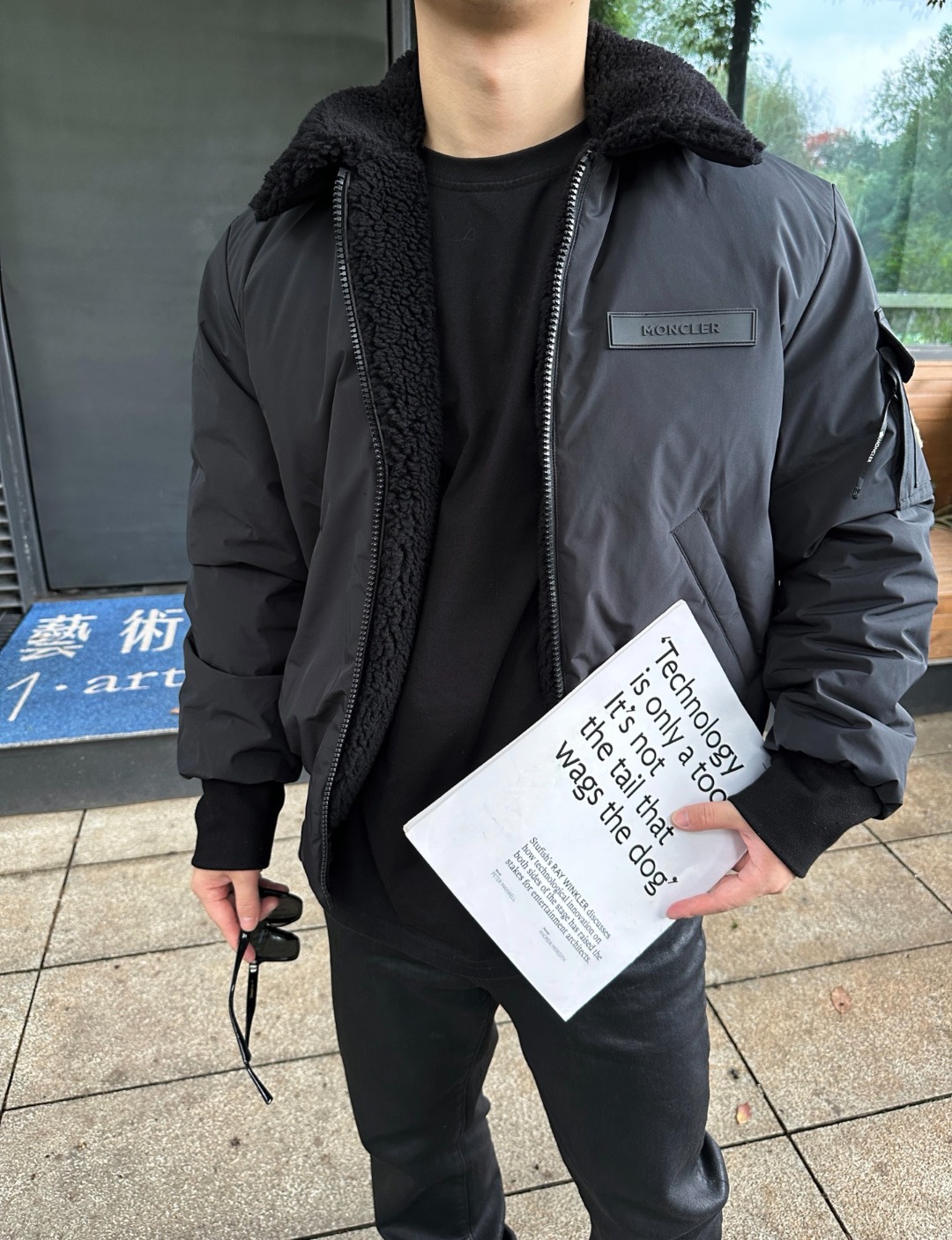 MONCLER蒙口MC 毛领双面飞行员羽绒外套  上身效果#