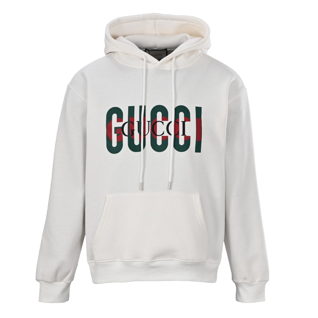 正品级💰380
Gucci/古驰GUC 25FW 复古字母连帽卫衣帽衫
480g高级精梳棉面料 专柜领标 代购级白色厚板吊牌 原版吊粒 前后都是立体发泡印花 层次感很强 男女同款 情侣款  oversize版型 宽松
Size：S-XL