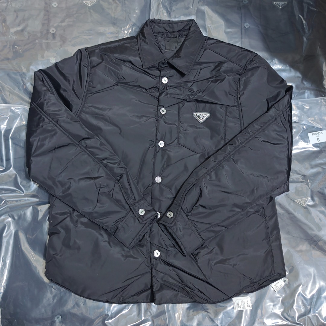 PRADA Prada PRD chaqueta fina de algodón con bolsillo con logo en la esquina de dos colores, toma real