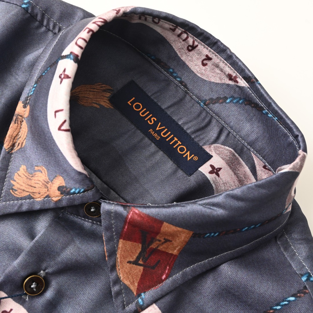 Louis Vuitton LOUIS VUITTON LV 皇冠印花桑蚕丝长袖衬衫