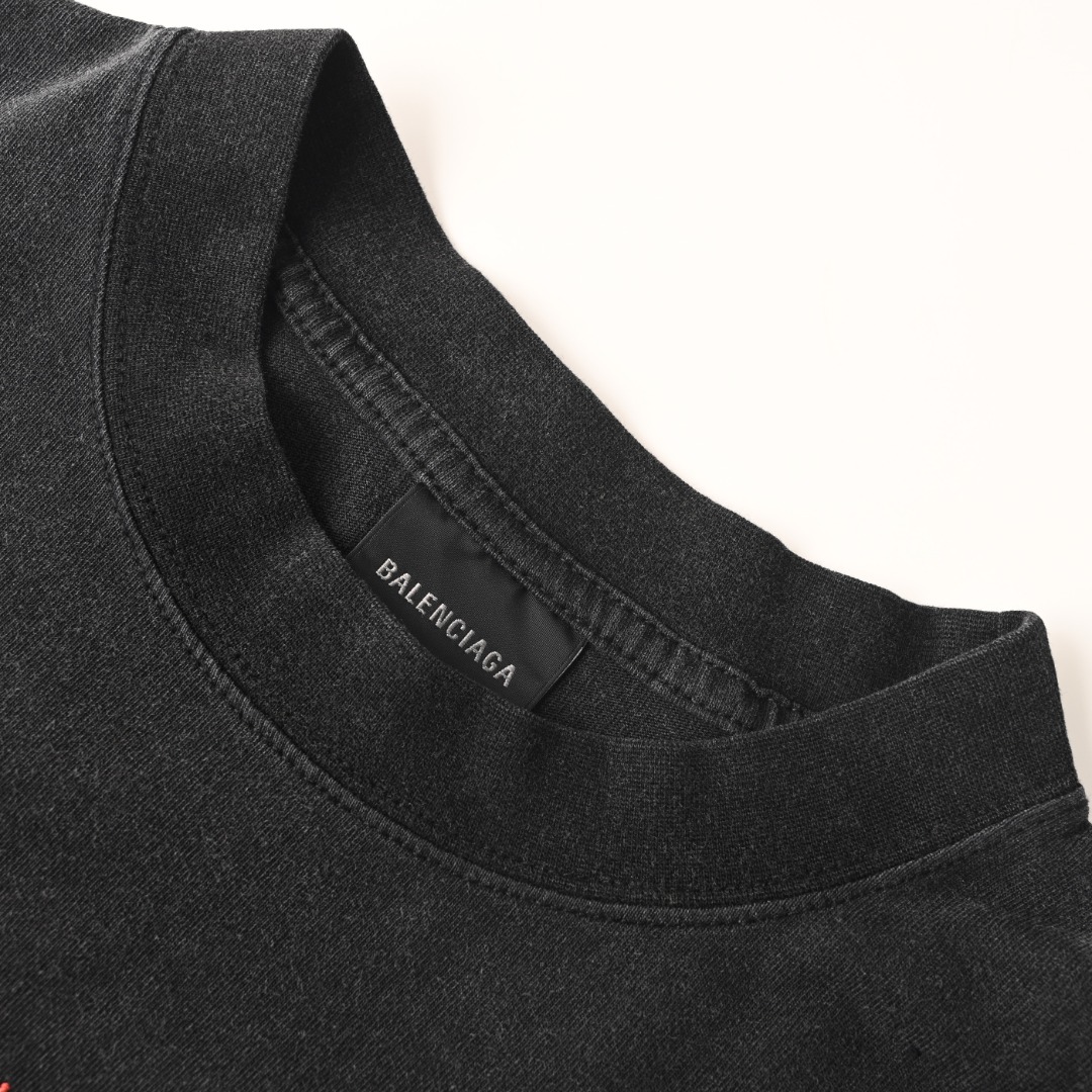 Balenciaga BALENCIAGA巴黎世家BLCG 红字母刺绣短袖T恤