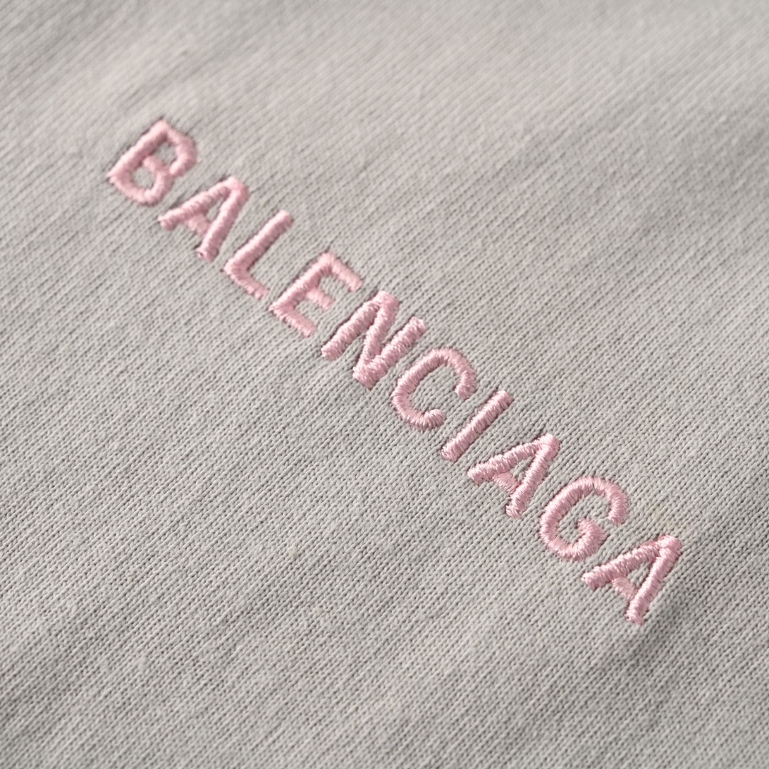 Balenciaga BALENCIAGA巴黎世家BCLG 粉字母刺绣短袖T恤