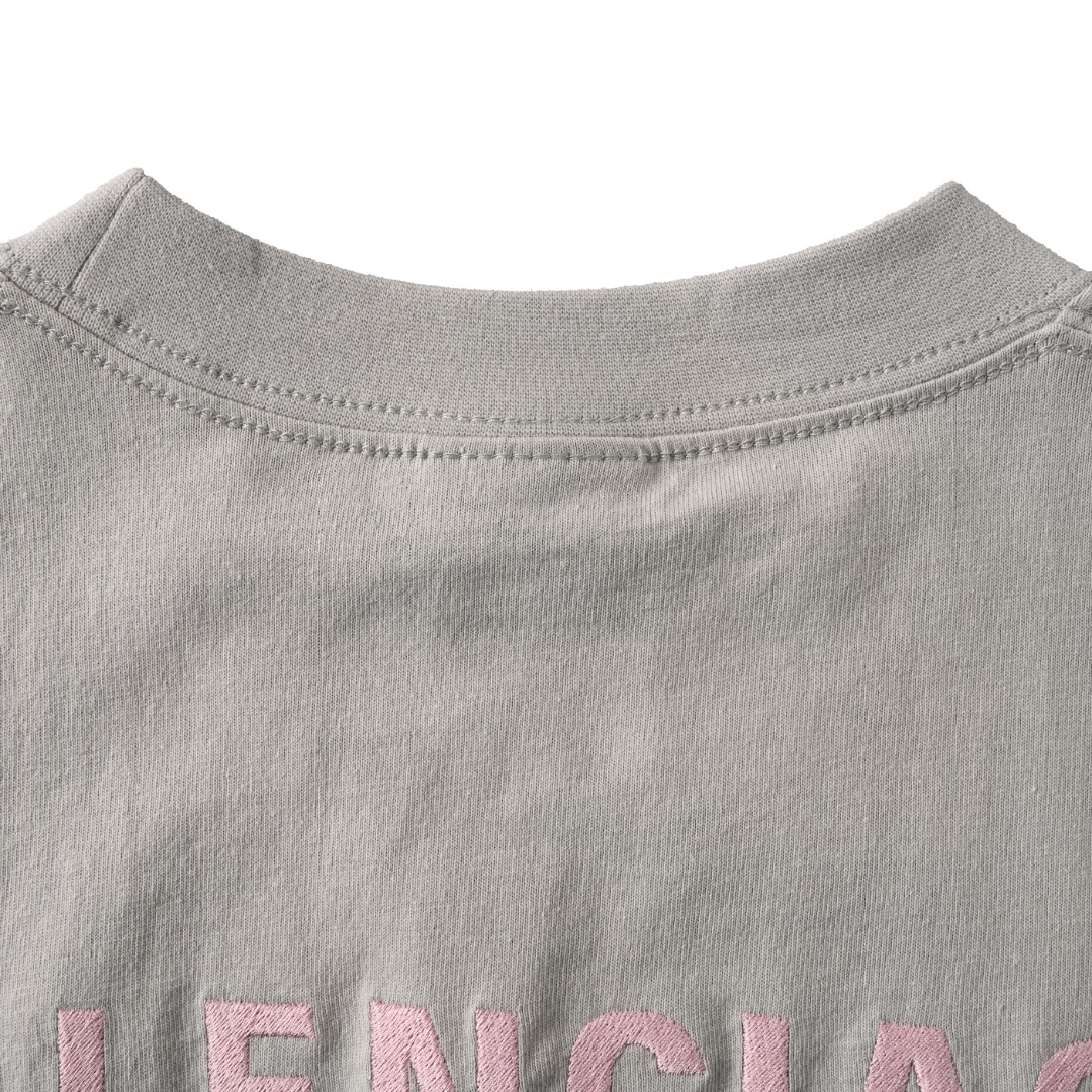 Balenciaga BALENCIAGA巴黎世家BCLG 粉字母刺绣短袖T恤