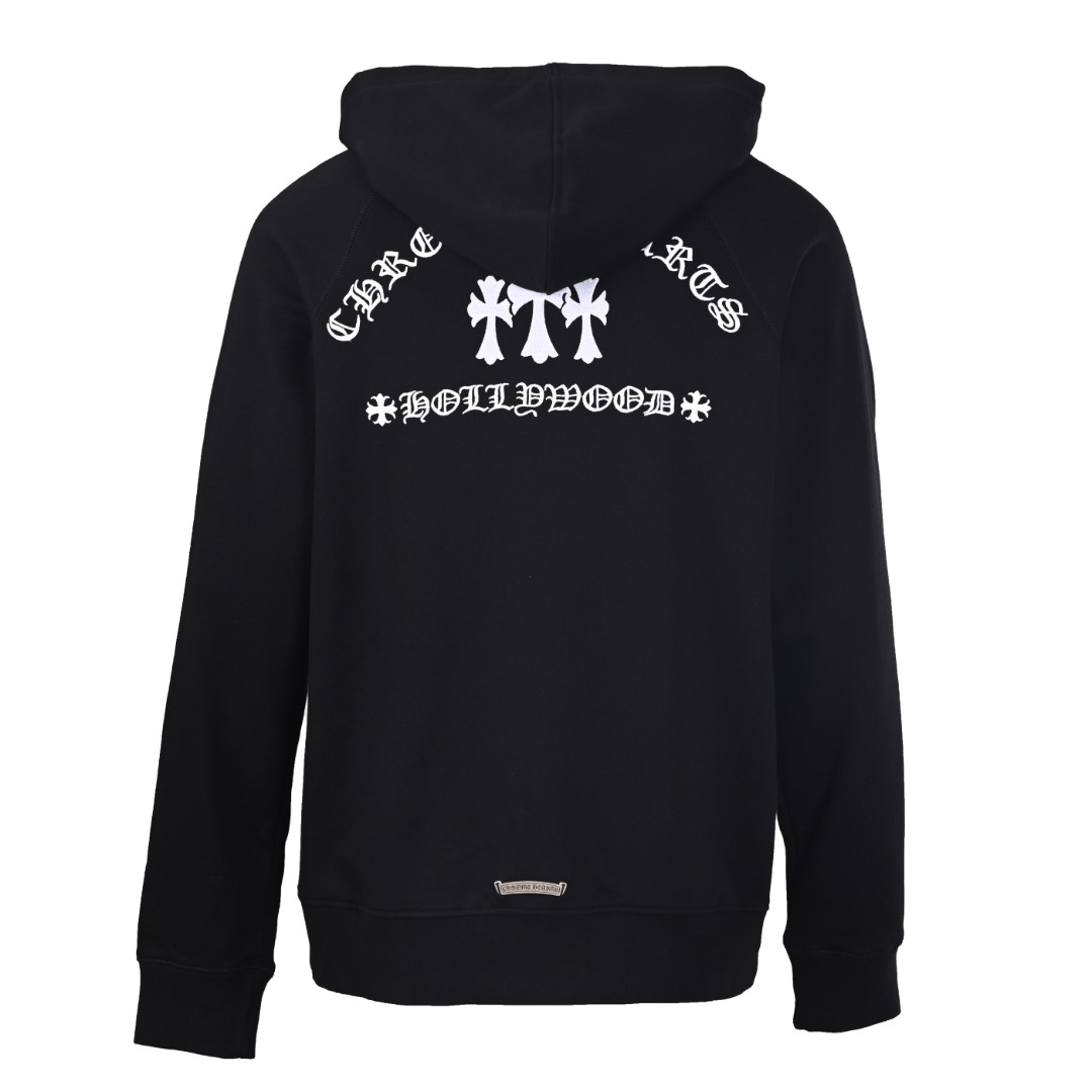 Chrome Hearts CHROME HEARTS克罗心CH 后背十字架刺绣连帽卫衣