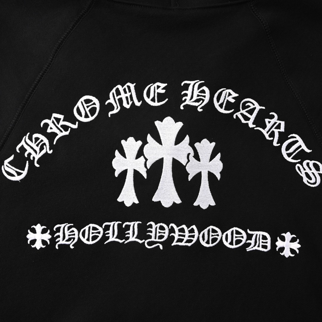Chrome Hearts CHROME HEARTS克罗心CH 后背十字架刺绣连帽卫衣