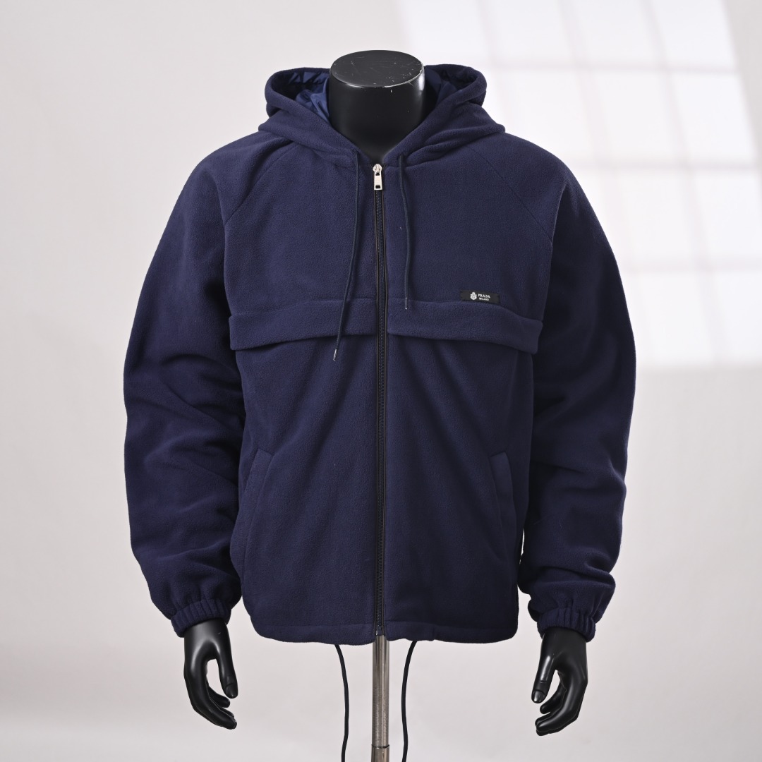 PRADA Prada PRD chaqueta con capucha y cordón cosido fotos reales