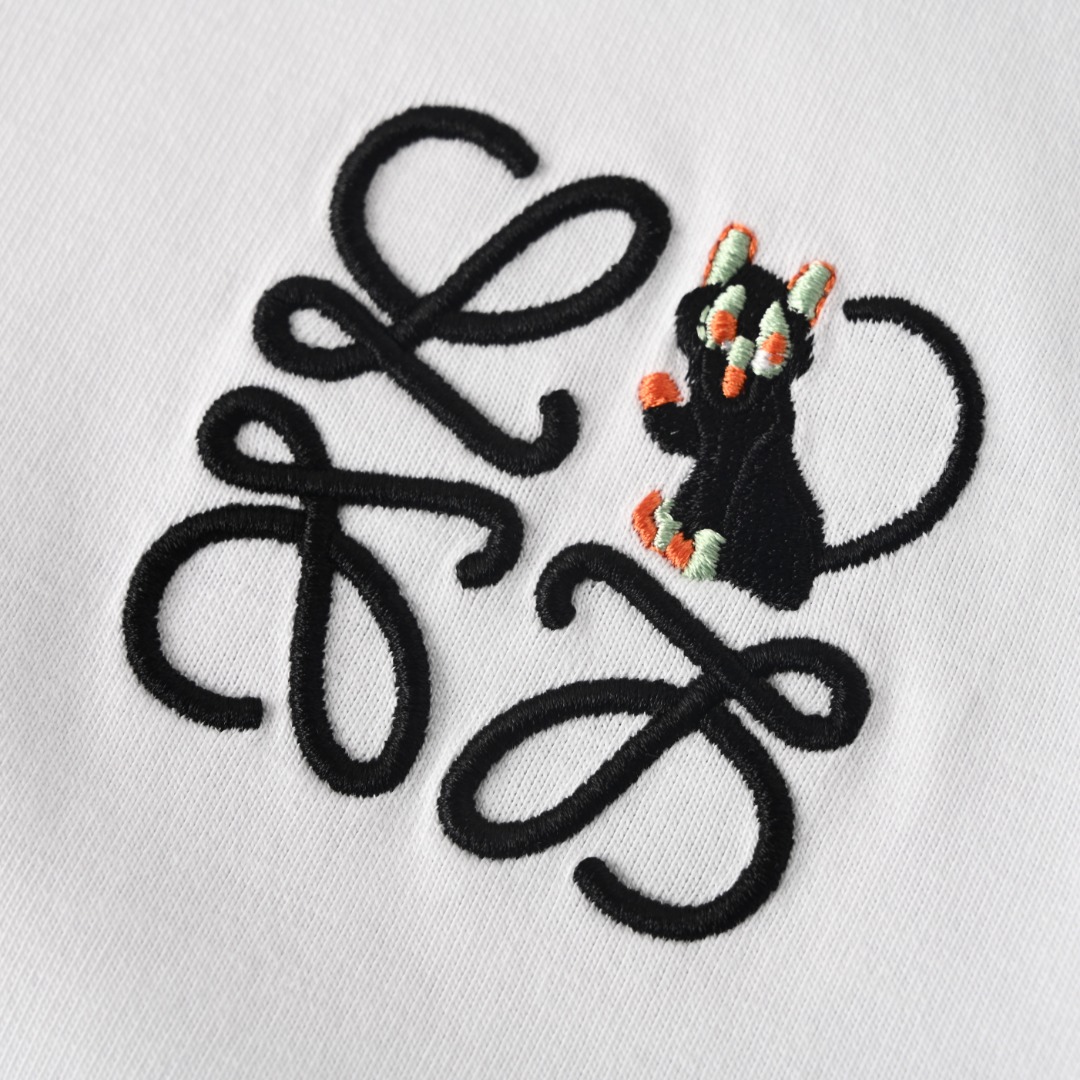 Loewe LOEWE X LOUIS WAIN 罗意威 猫咪刺绣短袖T恤
