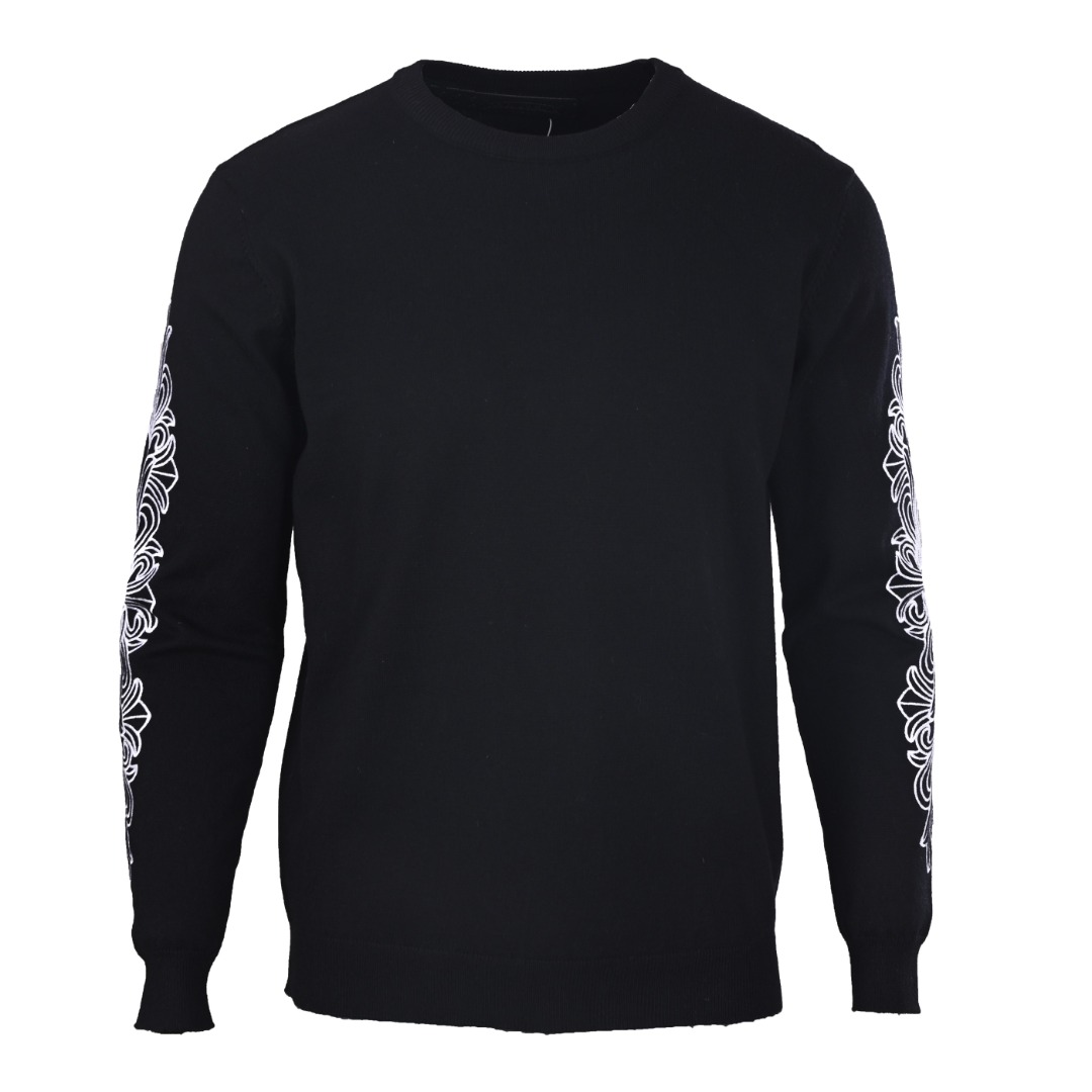Chrome Hearts CHROME HEARTS克罗心CH 袖花针织圆领毛衣