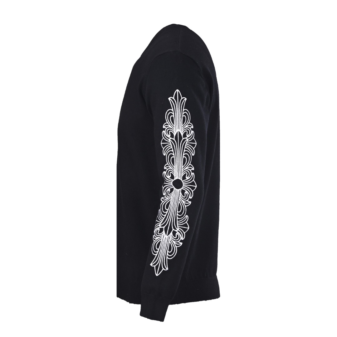 Chrome Hearts CHROME HEARTS克罗心CH 袖花针织圆领毛衣