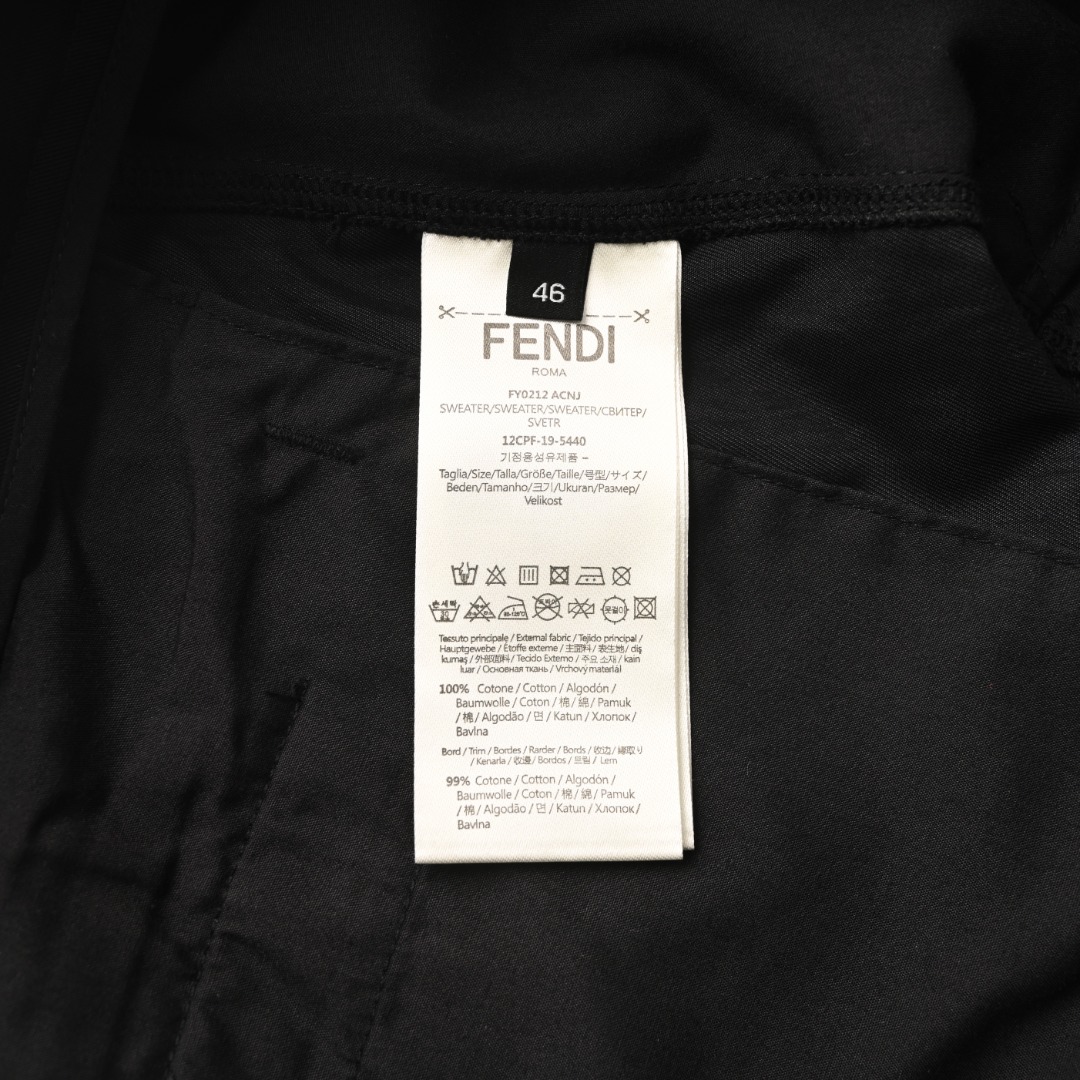 Fendi FENDI芬迪FD 华达呢腰带环拉链贴袋工装长裤