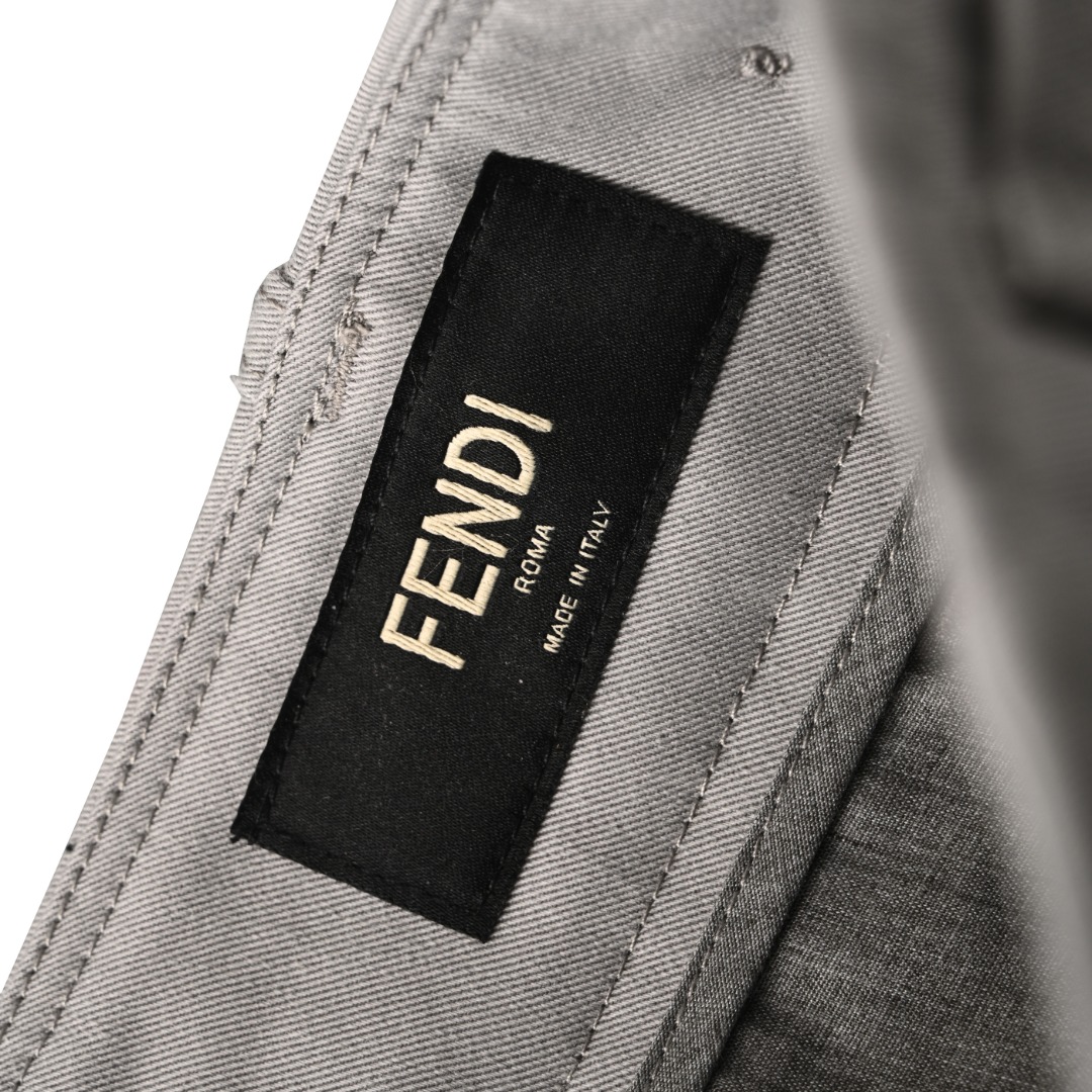 Fendi FENDI芬迪FD 华达呢腰带环拉链贴袋工装长裤