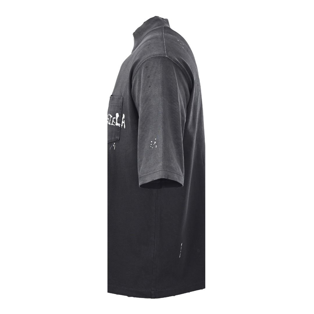 Maison Margiela MAISON MARGIELA马吉拉MM6 口袋涂鸦做旧半高领短袖T恤