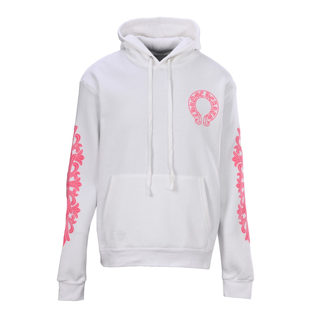 Chrome Hearts CHROME HEARTS克罗心CH 粉色马蹄连帽卫衣