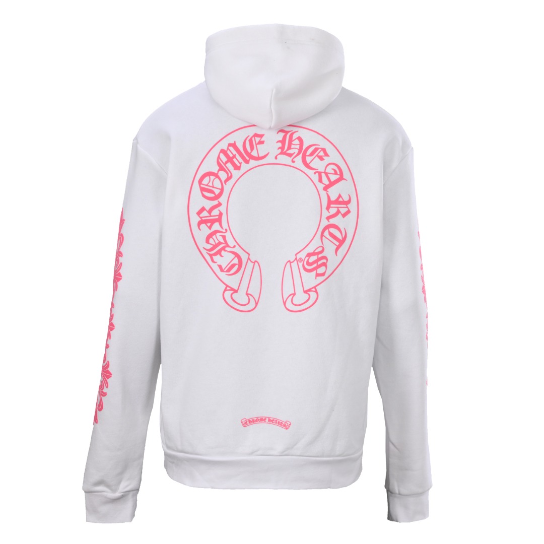 Chrome Hearts CHROME HEARTS克罗心CH 粉色马蹄连帽卫衣
