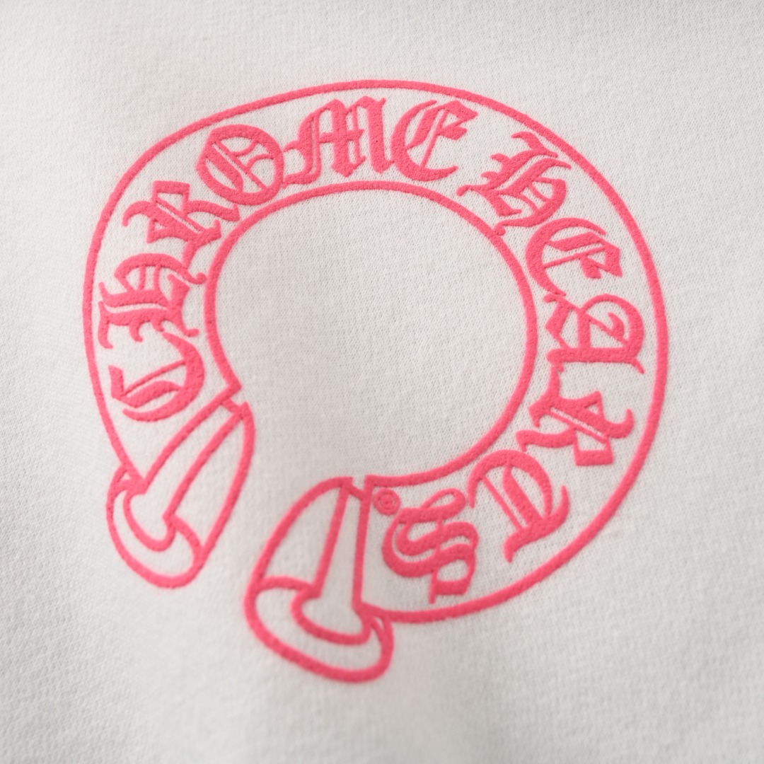 Chrome Hearts CHROME HEARTS克罗心CH 粉色马蹄连帽卫衣