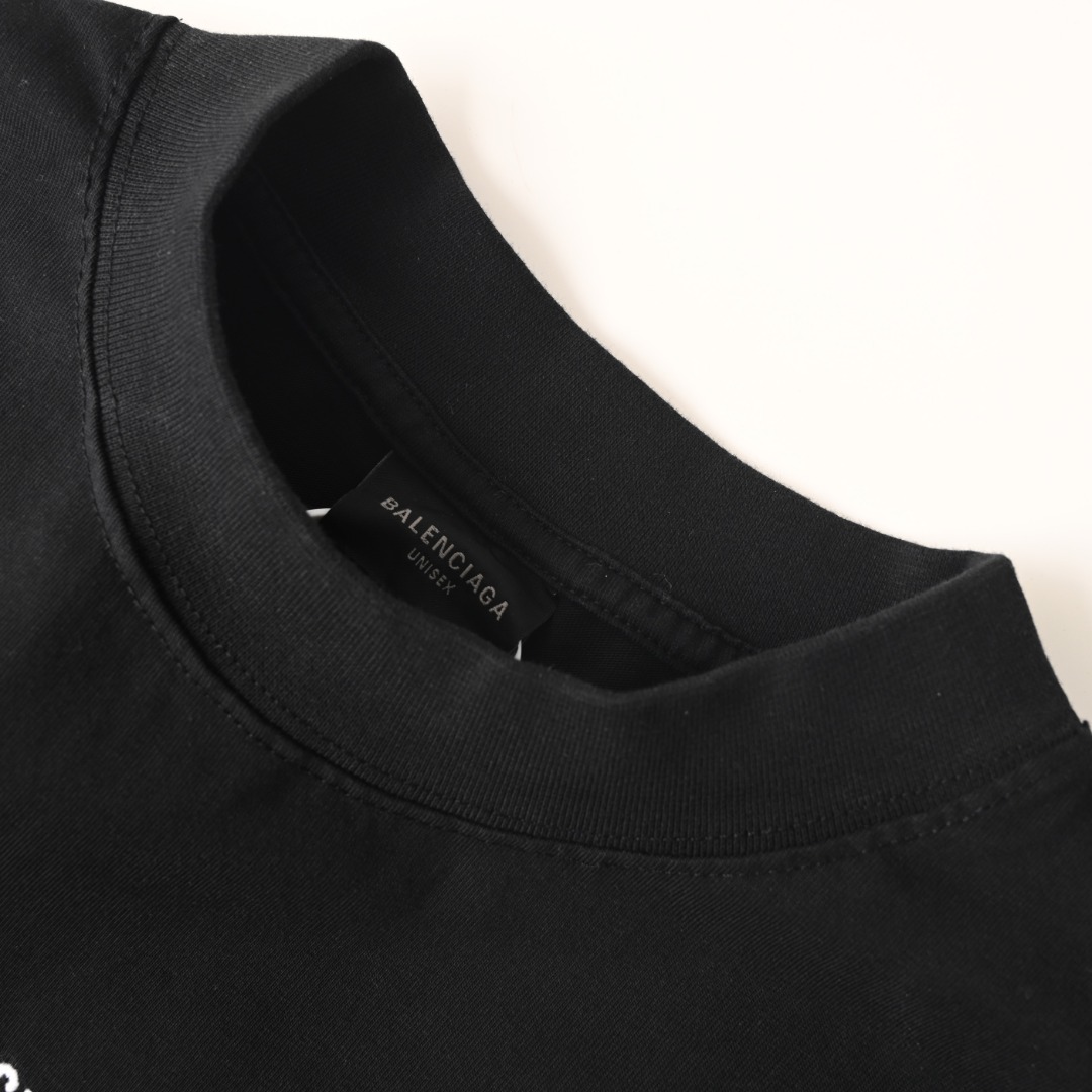 Balenciaga BALENCIAGA巴黎世家BLCG 白刺绣短袖T恤