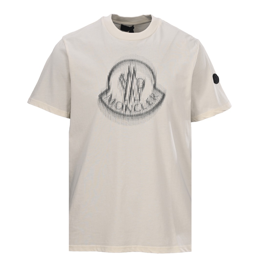 @130 (versión alta) MONCLER蒙口MC Camiseta de manga corta con logo de letras estampadas borrosas, compra original 4286 pa…