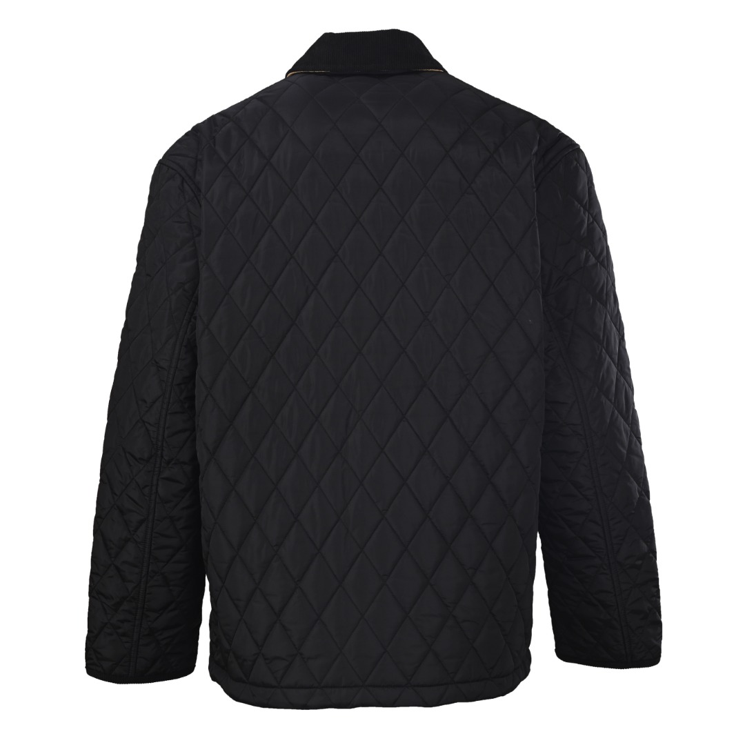 Burberry BURBERRY巴宝莉BBR 灯芯绒领口袋绗缝格纹棉服外套
