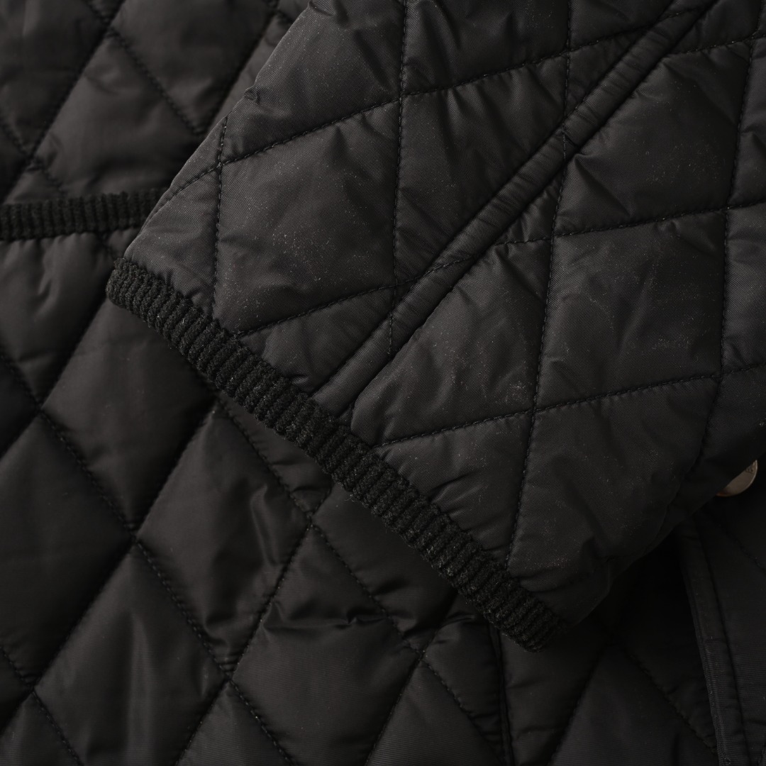 Burberry BURBERRY巴宝莉BBR 灯芯绒领口袋绗缝格纹棉服外套