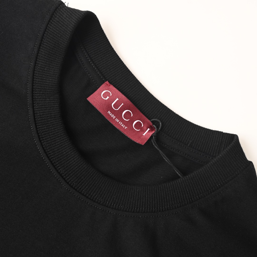 Gucci GUCCI古驰GUC 双G互扣刺绣短袖T恤