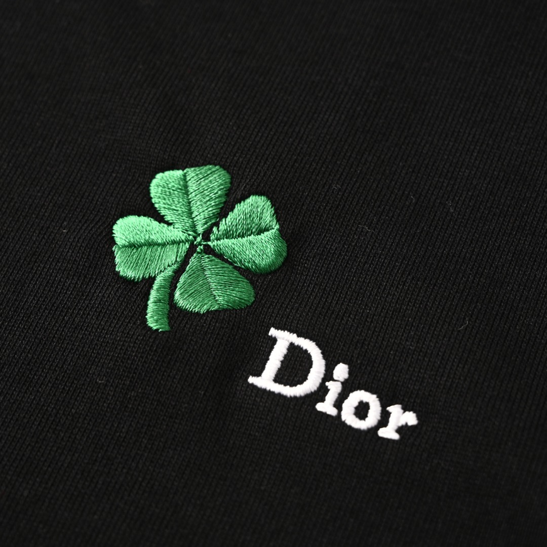 Dior DIOR迪奥CD 全身四叶草刺绣短袖T恤