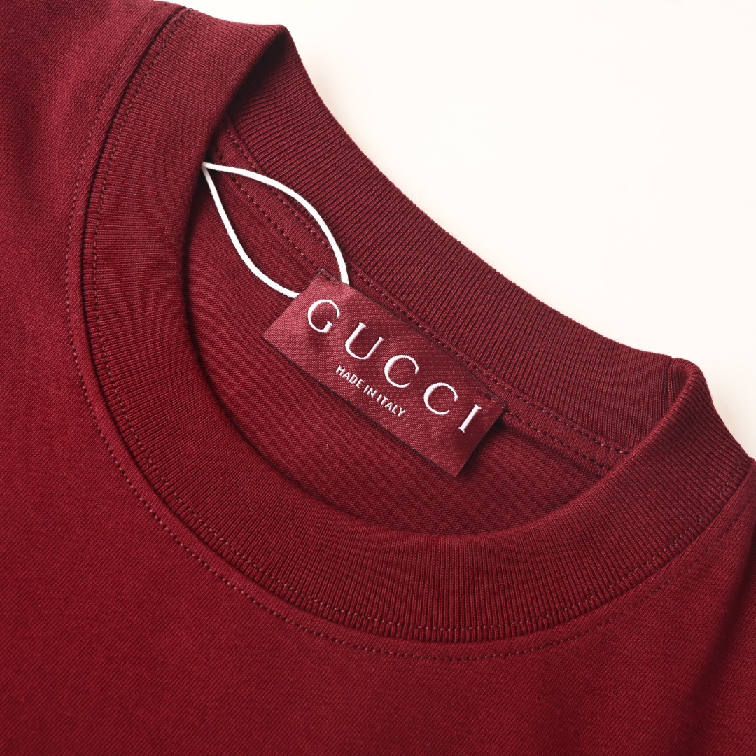 Gucci GUCCI古驰GUC 两色马衔扣织带短袖T恤