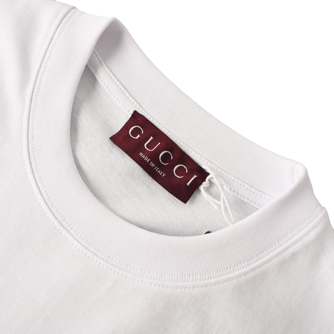 Gucci GUCCI古驰GUC 两色马衔扣织带短袖T恤
