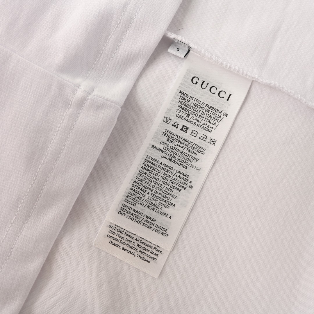 Gucci GUCCI古驰GUC 两色马衔扣织带短袖T恤