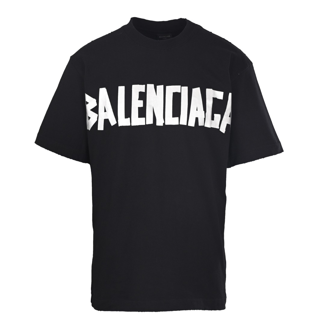 Balenciaga BALENCIAGA巴黎世家BLCG 两色胶带字母短袖T恤