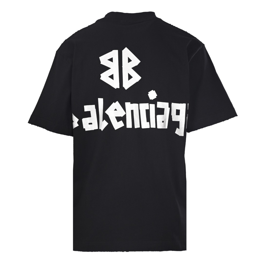 Balenciaga BALENCIAGA巴黎世家BLCG 两色胶带字母短袖T恤