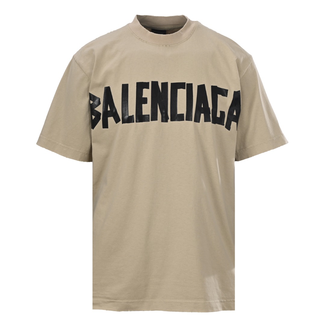 Balenciaga BALENCIAGA巴黎世家BLCG 两色胶带字母短袖T恤