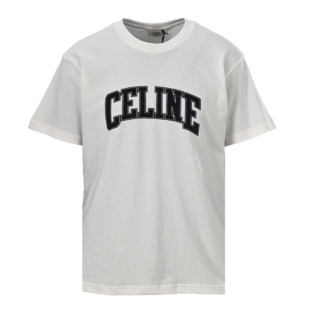 Celine CELINE赛琳CE 弧型植绒印花短袖T恤