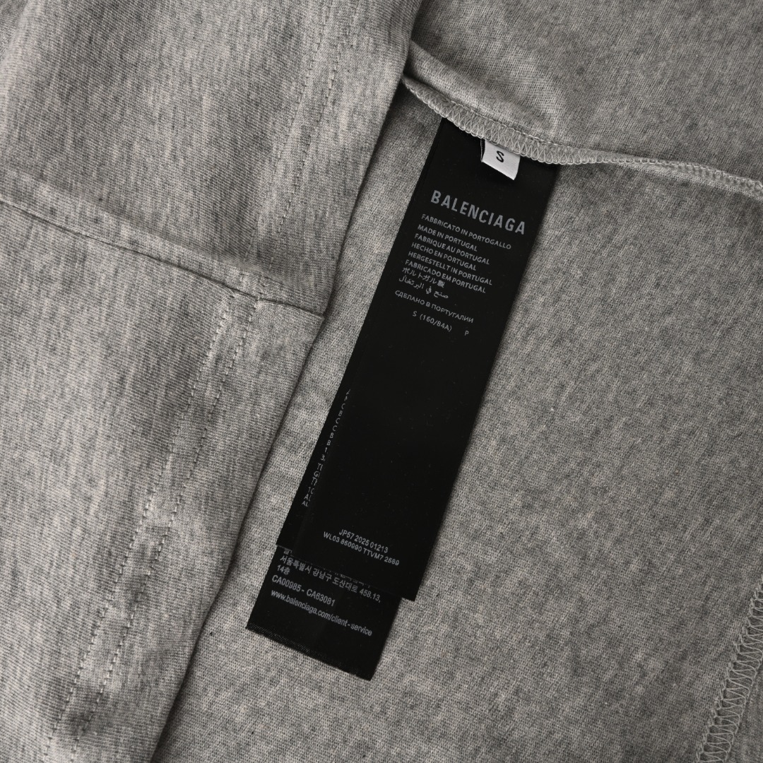 Balenciaga BALENCIAGA巴黎世家BLCG 侧边草体字母短袖T恤