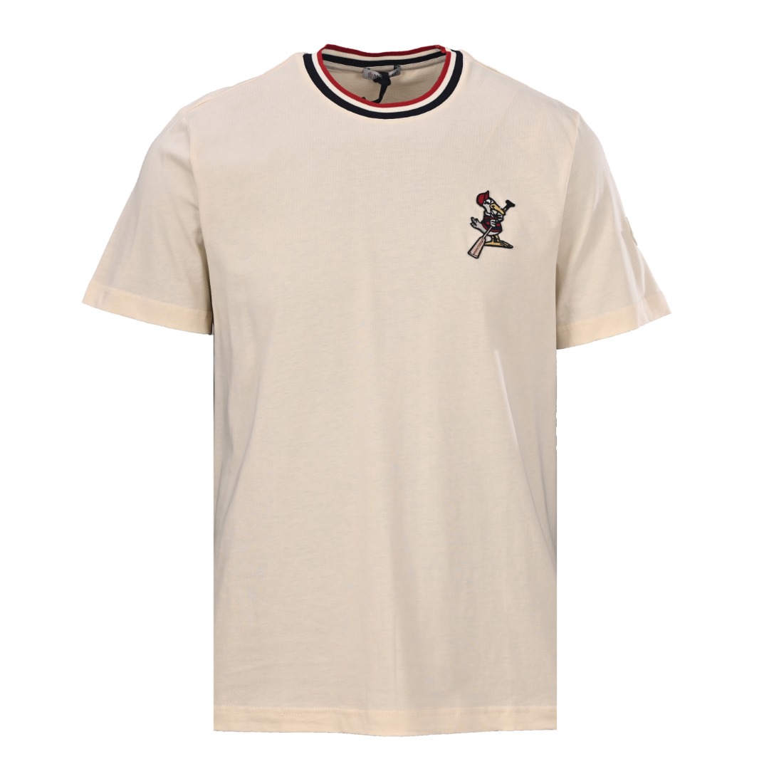 @130 (versión alta) MONCLER蒙口MC Camiseta de manga corta con parche de emblema de pato, compra original 3950 para desarr…