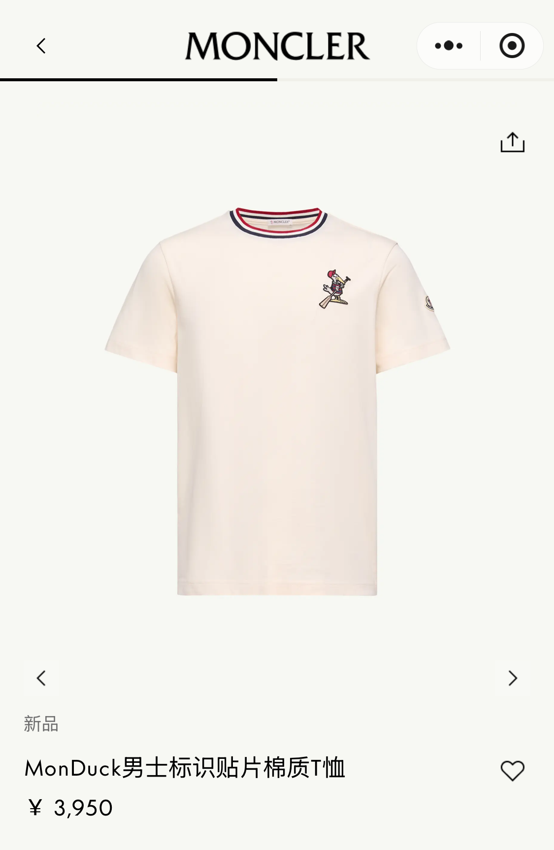 MONCLER蒙口MC Camiseta de manga corta con parche de emblema de pato, referencia de imagen oficial