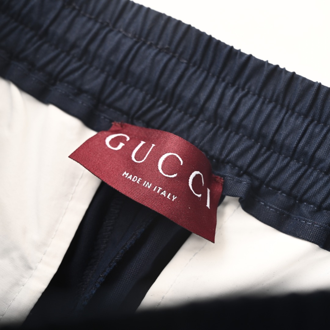 Gucci GUCCI古驰GUC 侧红条织带饰边运动长裤