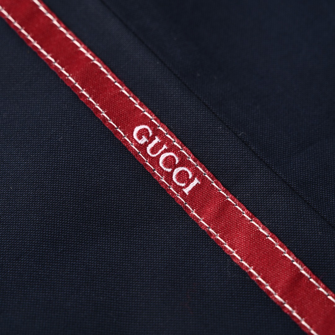 Gucci GUCCI古驰GUC 侧红条织带饰边运动长裤