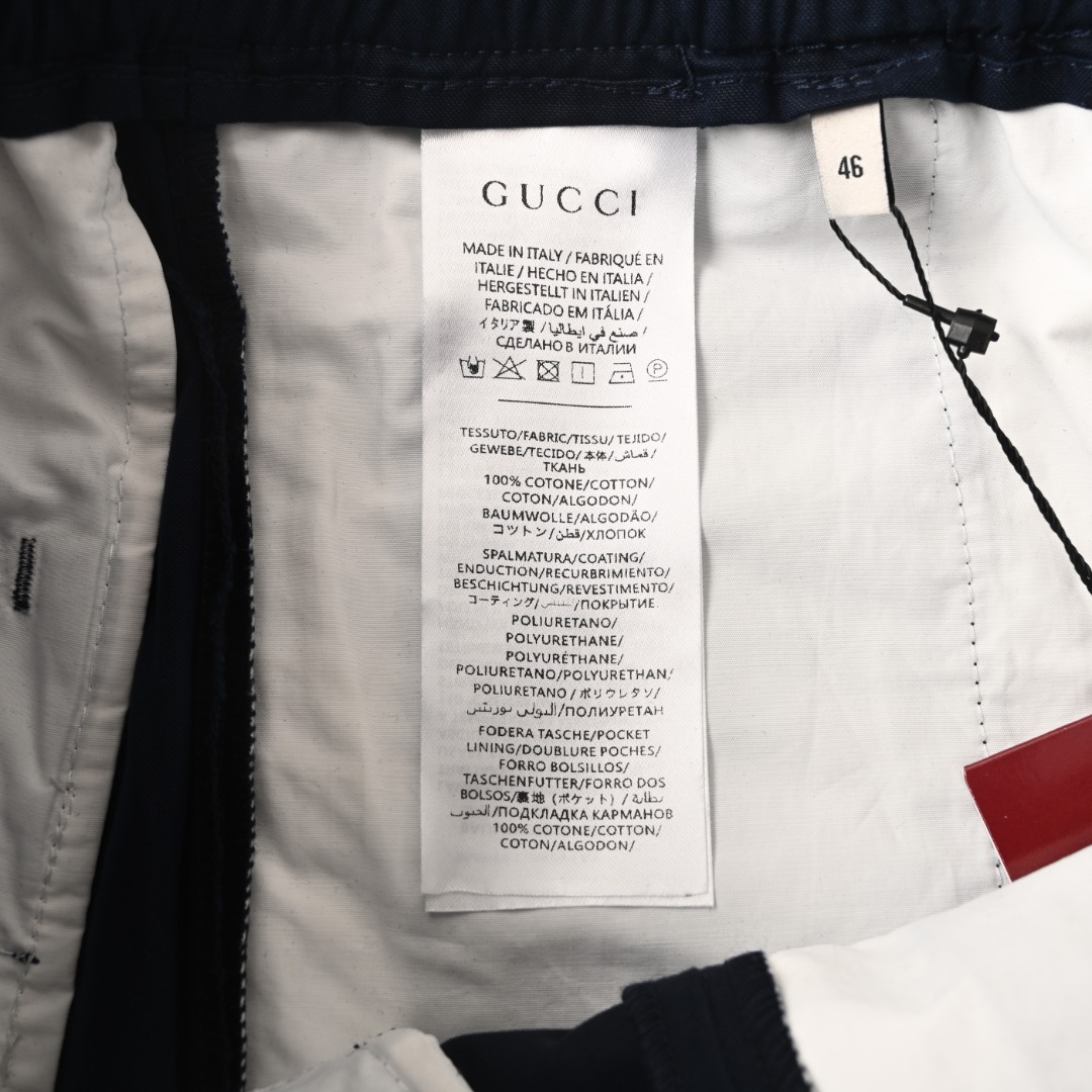 Gucci GUCCI古驰GUC 侧红条织带饰边运动长裤
