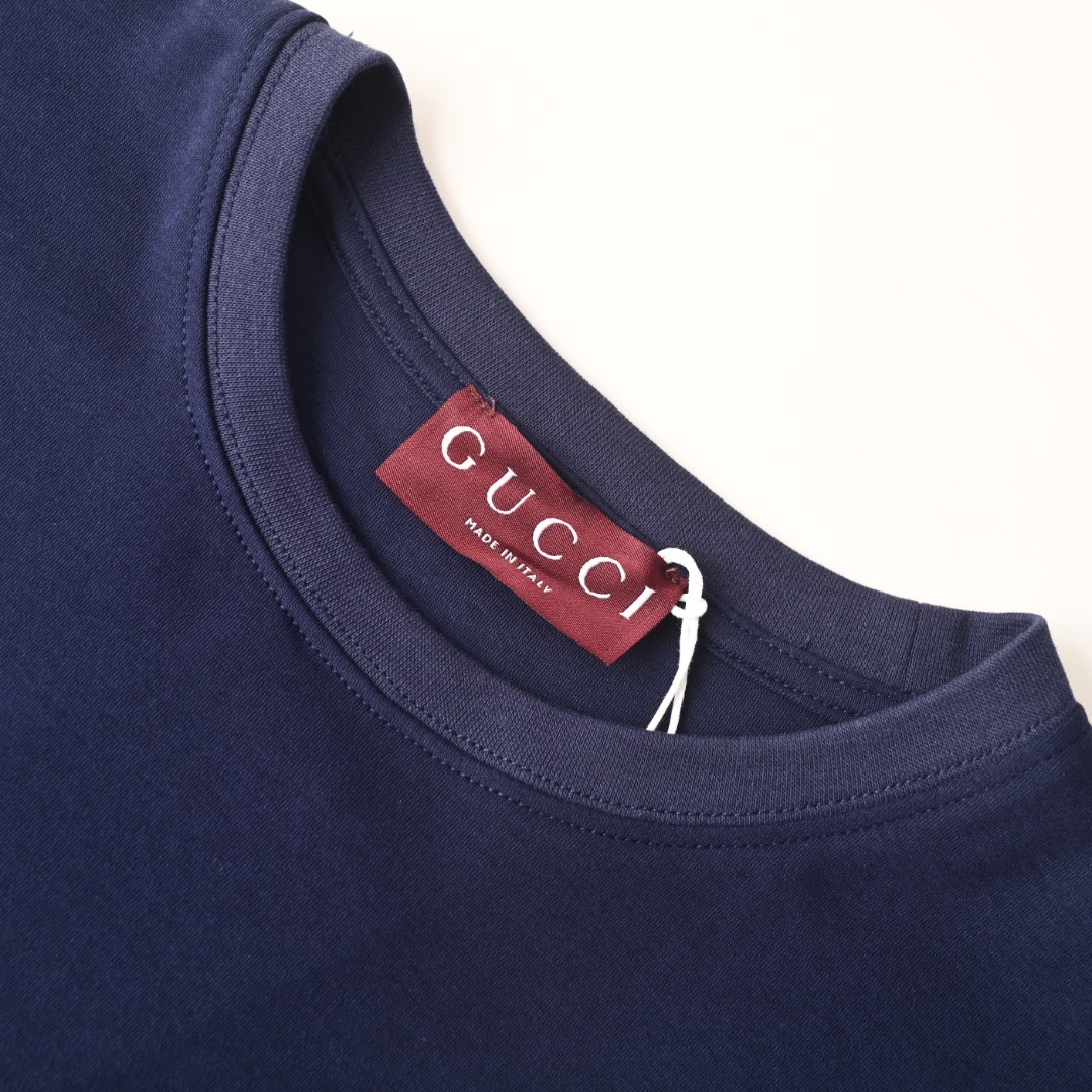 Gucci GUCCI古驰GUC 三色双G互扣刺绣短袖T恤