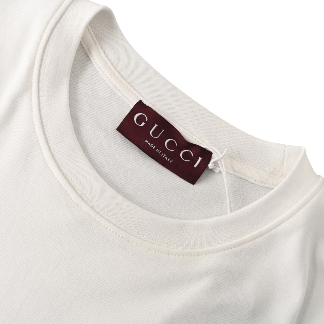 Gucci GUCCI古驰GUC 三色双G互扣刺绣短袖T恤
