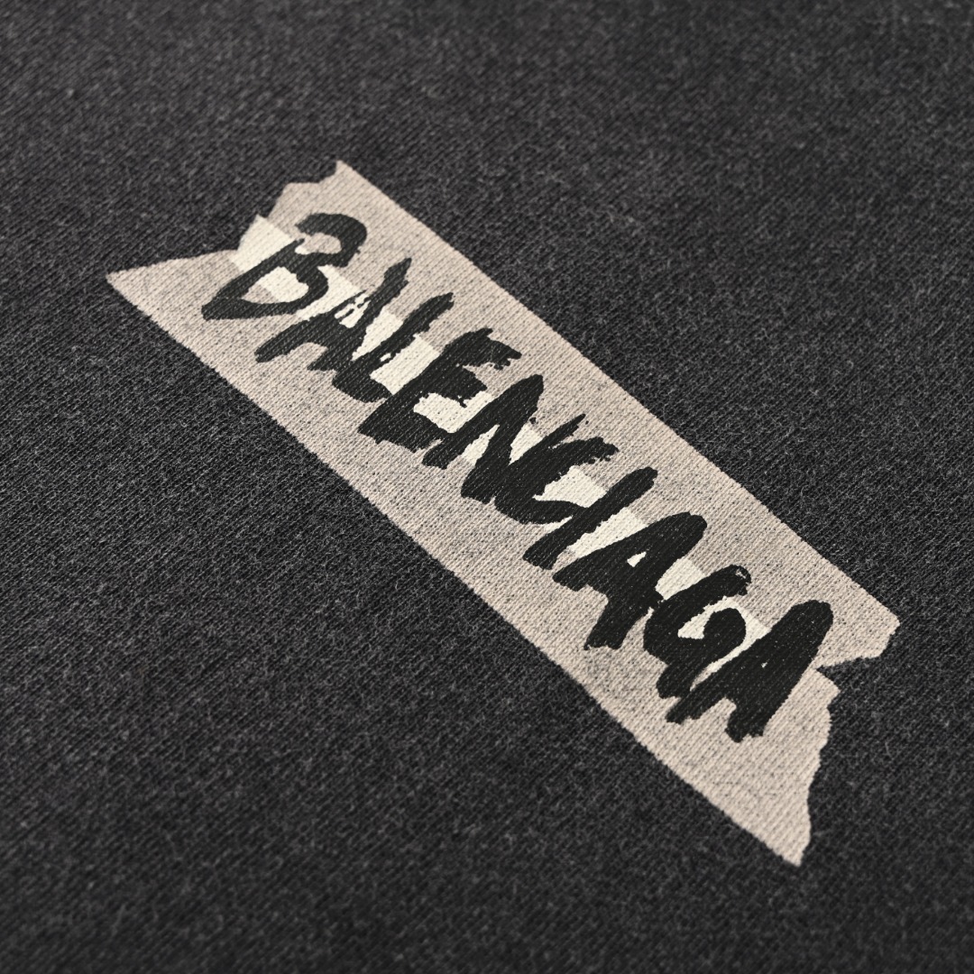 Balenciaga BALENCIAGA巴黎世家BLCG 后背胶带做旧印花字母短袖T恤