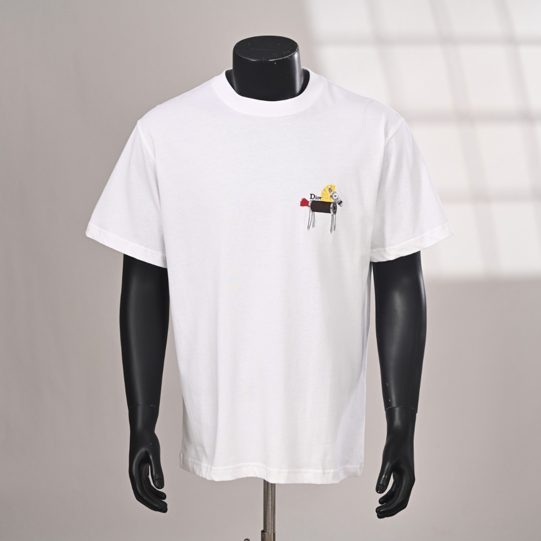 DIOR Dior CD Año del Caballo camiseta de manga corta bordada fotos reales