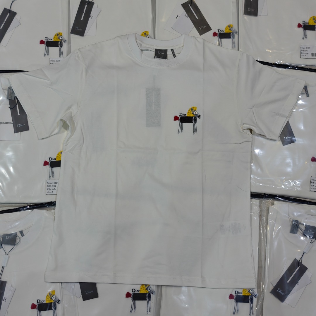 DIOR Camiseta de manga corta bordada Dior CD Year of the Horse, producto real