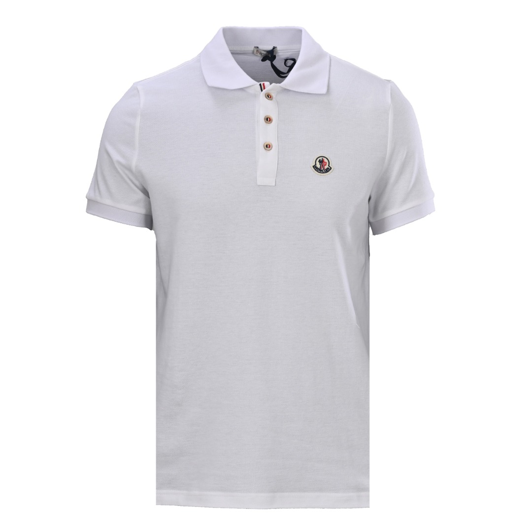 @160 (versión alta) Camiseta polo de manga corta MONCLER MC con etiqueta pequeña de cinta de acceso, comprada originalm…
