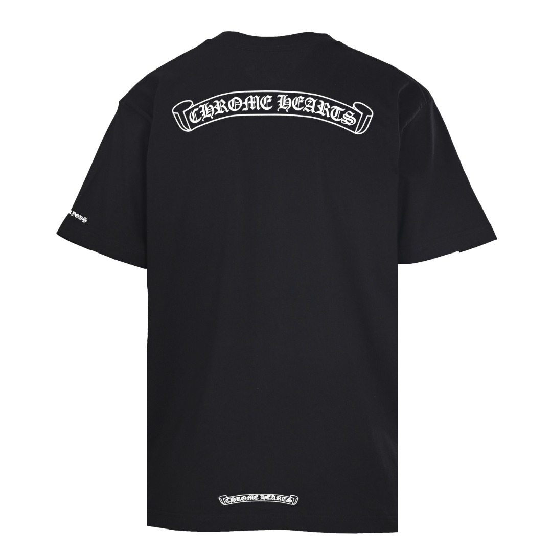 Chrome Hearts CHROME HEARTS克罗心CH 弧型字母印花短袖T恤